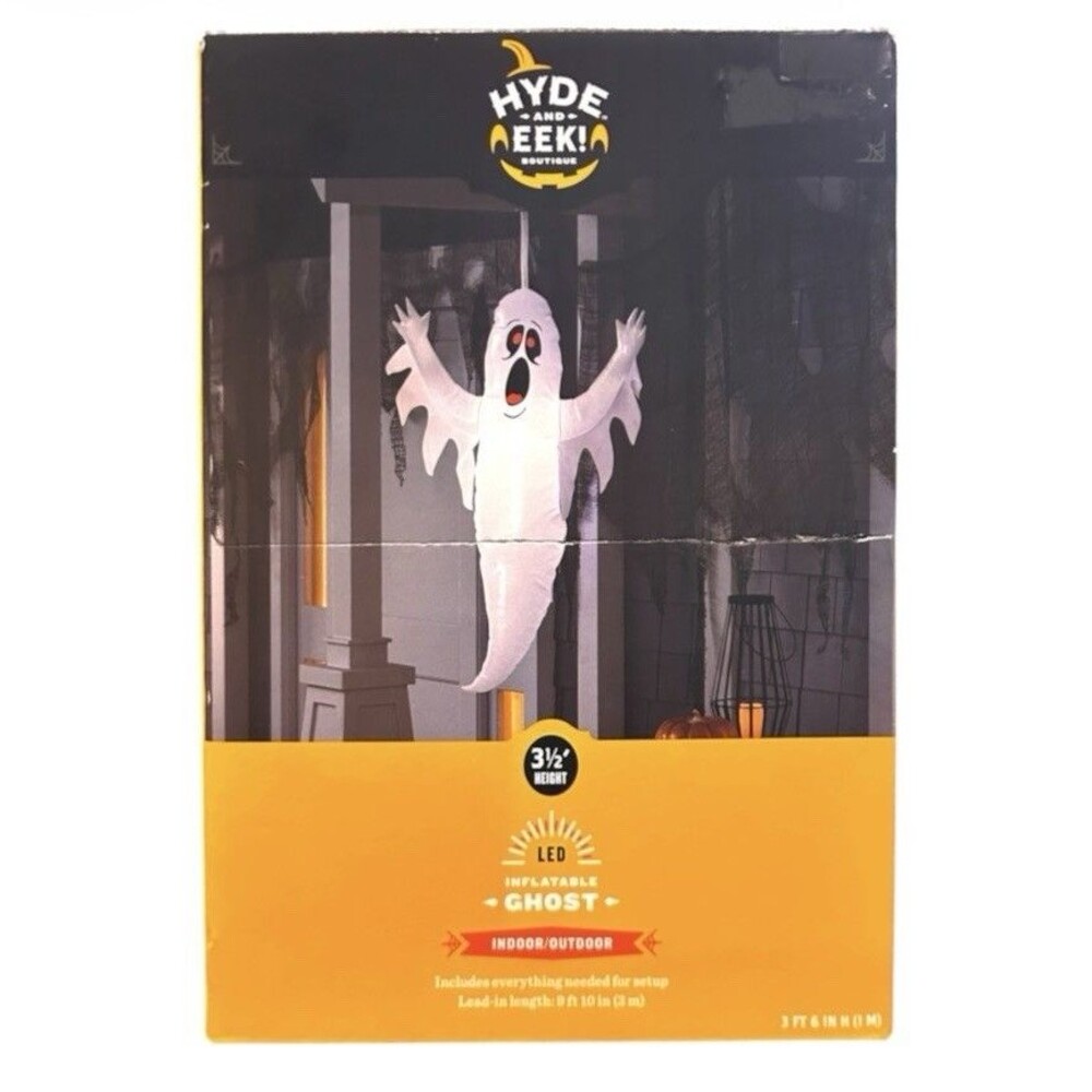 Hyde & EEK LED Ghost Inflatable, Spooky Halloween Decoration White 3.5ft
